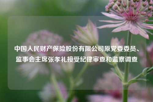 中国人民财产保险股份有限公司原党委委员、监事会主席张孝礼接受纪律审查和监察调查