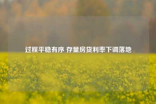 过程平稳有序 存量房贷利率下调落地