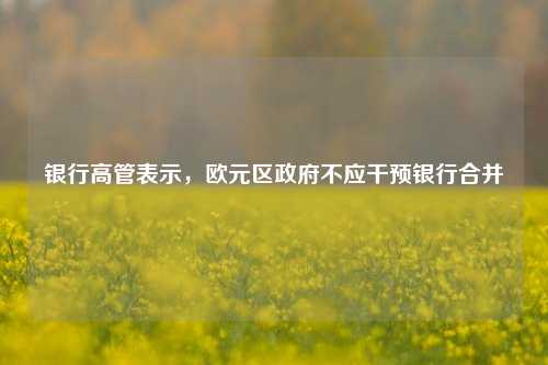 银行高管表示，欧元区政府不应干预银行合并