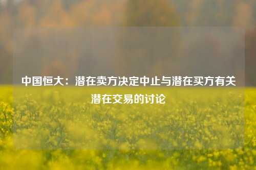 中国恒大：潜在卖方决定中止与潜在买方有关潜在交易的讨论