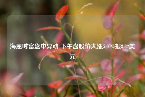 海恩时富盘中异动 下午盘股价大涨5.07%报8.82美元