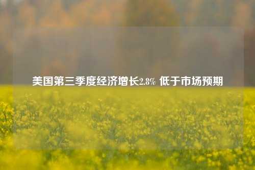 美国第三季度经济增长2.8% 低于市场预期