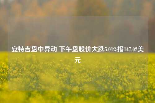 安特吉盘中异动 下午盘股价大跌5.01%报147.02美元