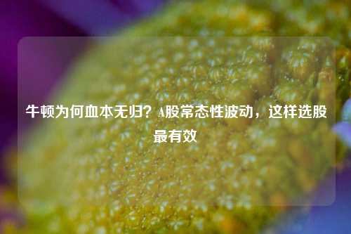 牛顿为何血本无归？A股常态性波动，这样选股最有效