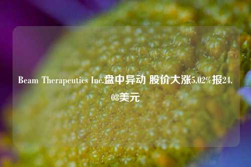 Beam Therapeutics Inc.盘中异动 股价大涨5.02%报24.08美元