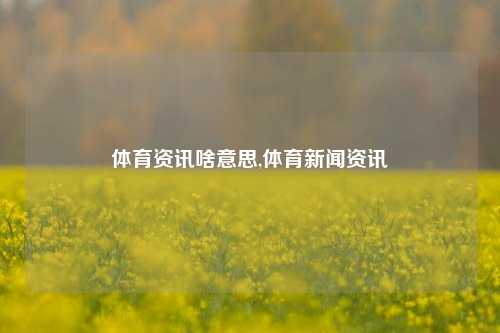 体育资讯啥意思,体育新闻资讯