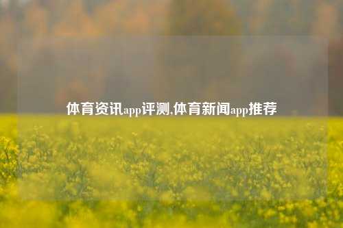 体育资讯app评测,体育新闻app推荐