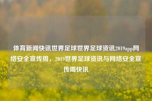 体育新闻快讯世界足球世界足球资讯2019app网络安全宣传周，2019世界足球资讯与网络安全宣传周快讯