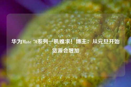 华为Mate 70系列一机难求！博主：从元旦开始货源会增加